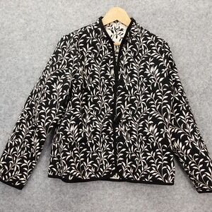 Art to Wear Womens Reversible Jacket M White Black Vine USA Artisan TRIMDIN $238
